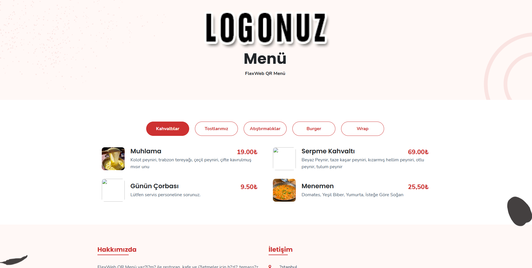 QR Menü Teması V11