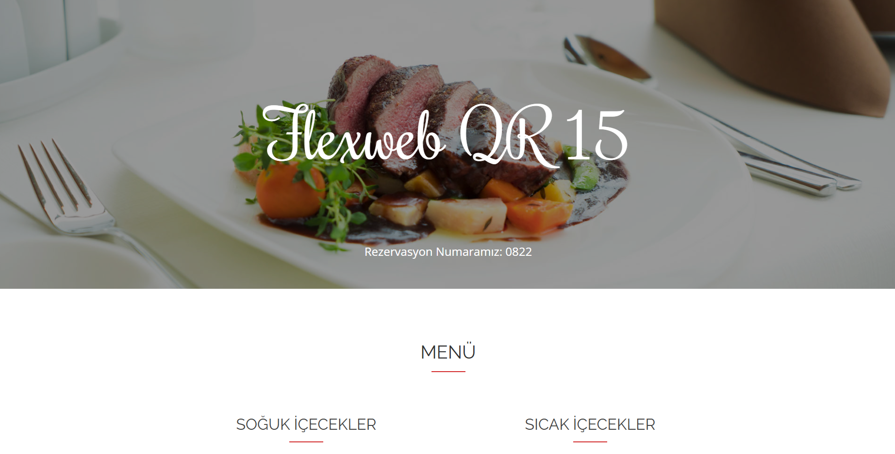 QR Menü Teması V15